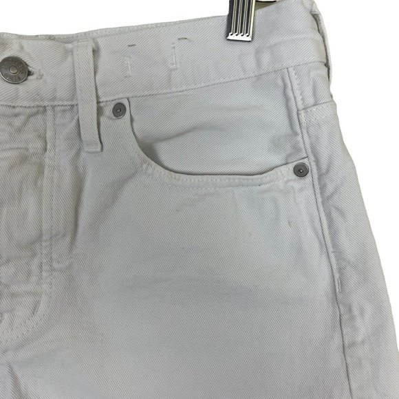 Madewell Cutoff Denim Shorts Relaxed in Tile White Size 27 - Picture 3 of 11